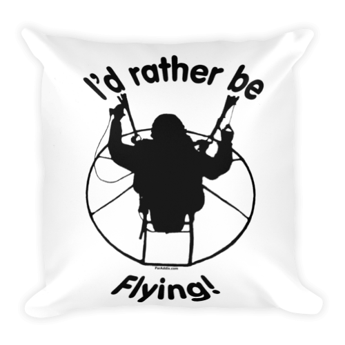 Rather be Flying - Paramotor Square Pillow - ParAddix