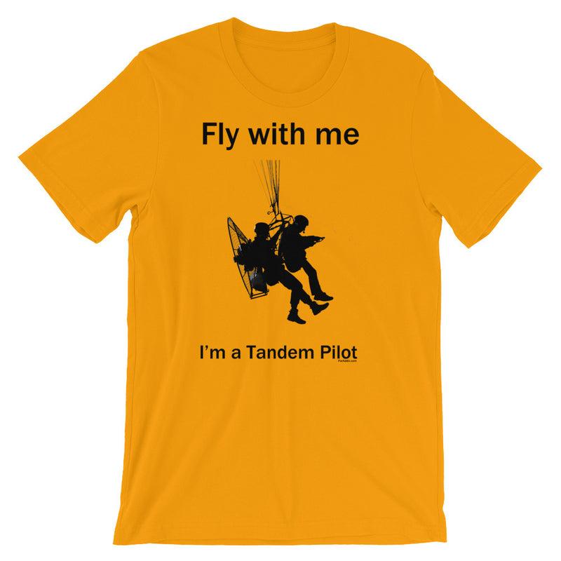 Fly With Me - Paramotor Tandem Pilot Short-Sleeve Unisex T-Shirt - ParAddix