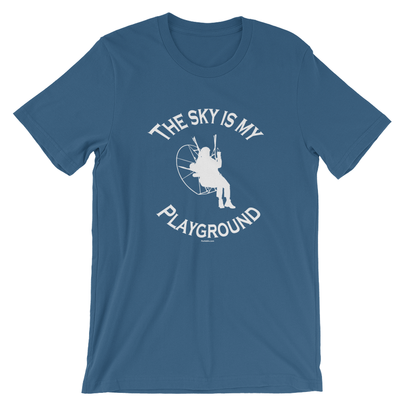 The Sky is my Playground (White Logo) - Paramotor Short-Sleeve Unisex T-Shirt - ParAddix
