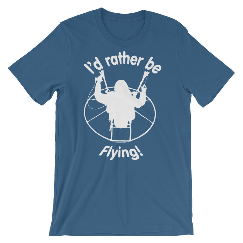Rather be Flying (white logo) - Paramotor Short-Sleeve Unisex T-Shirt - ParAddix